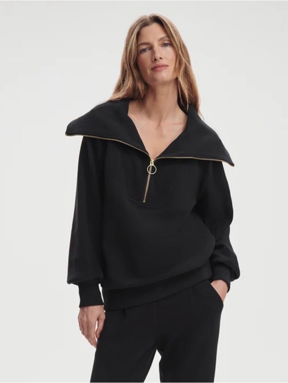 Varley Black Vine Half Collar Zip- Sweatshirt